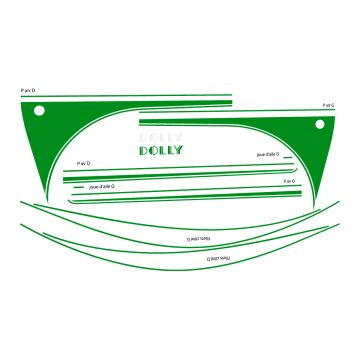 ENSEMBLE ADHÉSIF POUR 2CV DOLLY VERT BAMBOU