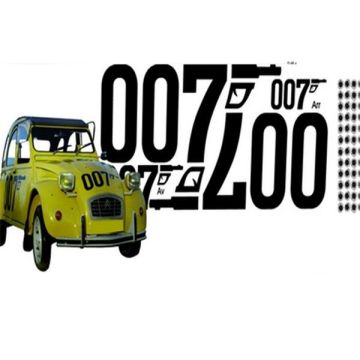 ENSEMBLE ADHÉSIF POUR 2CV JAMES BOND "007"