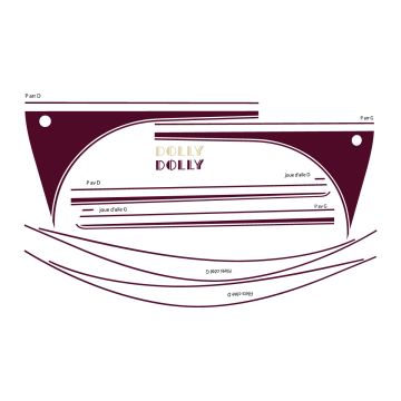 ENSEMBLE ADHÉSIF 2CV DOLLY ROUGE DELAGE