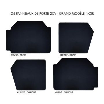 LOT DE 4 PANNEAUX DE PORTE GRAND MODÈLE NOIR