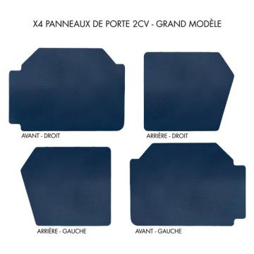 LOT DE 4 PANNEAUX DE PORTE GRAND MODÈLE BLEU