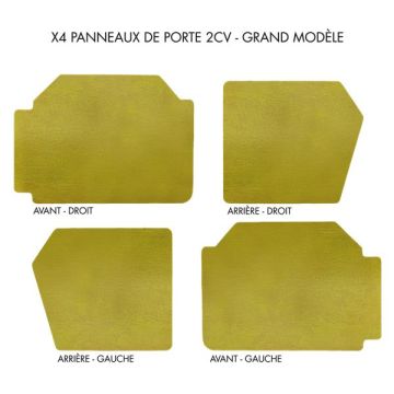 LOT DE 4 PANNEAUX DE PORTE GRAND MODÈLE JAUNE