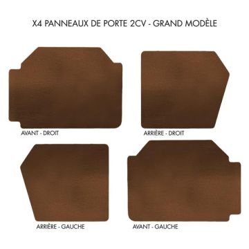 LOT DE 4 PANNEAUX DE PORTE GRAND MODÈLE MARRON