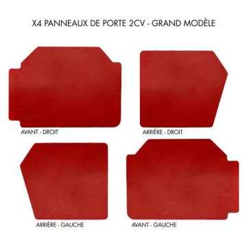 LOT DE 4 PANNEAUX DE PORTE GRAND MODÈLE ROUGE