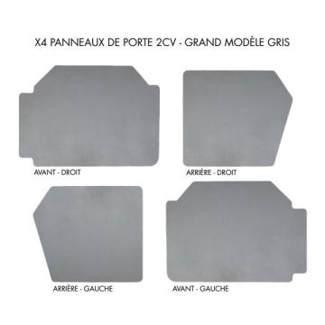 LOT DE 4 PANNEAUX DE PORTE GRAND MODÈLE GRIS