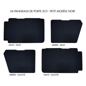 LOT DE 4 PANNEAUX DE PORTE PETIT MODÈLE NOIR