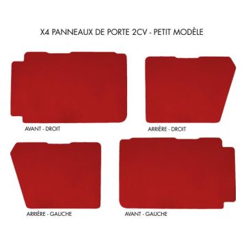 LOT DE 4 PANNEAUX DE PORTE PETIT MODÈLE ROUGE