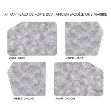 LOT DE 4 PANNEAUX DE PORTE ANCIEN MODÈLE GRIS MARBRÉ