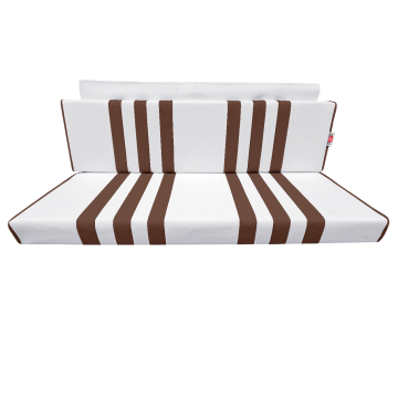 BANQUETTE ARRIERE SKAÏ BLANC RAYÉ MARRON MÉHARI