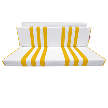 GARNITURE DE BANQUETTE ARRIERE SKAÏ BLANC RAYÉ JAUNE MÉHARI