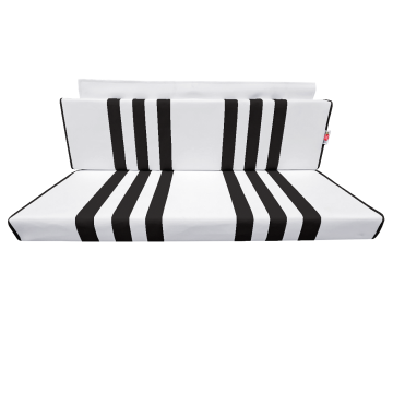 GARNITURE DE BANQUETTE ARRIERE SKAÏ BLANC RAYÉ NOIR MÉHARI