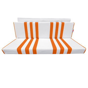 GARNITURE DE BANQUETTE ARRIERE SKAÏ BLANC RAYÉ ORANGE MÉHARI