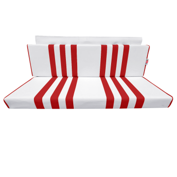 GARNITURE DE BANQUETTE ARRIERE SKAÏ BLANC RAYÉ ROUGE MÉHARI