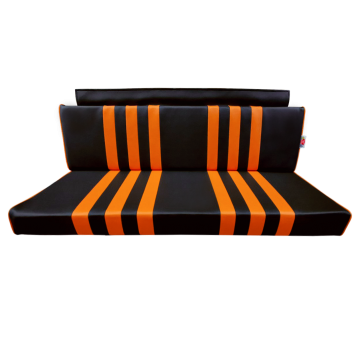 GARNITURE DE BANQUETTE ARRIERE NOIRE RAYÉE ORANGE POUR MÉHARI