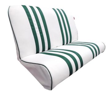 GARNITURE BANQUETTE ARRIERE EN SKAÏ BLANC RAYÉ VERT