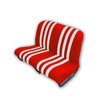 GARNITURE BANQUETTE ARRIERE SKAÏ ROUGE RAYE BLANC