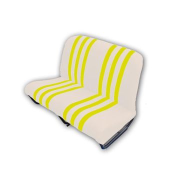 BANQUETTE ARRIERE EN SKAÏ BLANC RAYÉ JAUNE