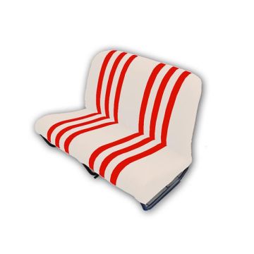 BANQUETTE ARRIERE EN SKAÏ BLANC RAYÉ ROUGE