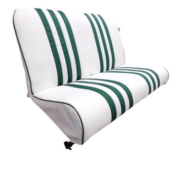 BANQUETTE ARRIERE EN SKAÏ BLANC RAYÉ VERT