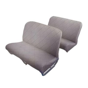 LOT GARNITURES (BANQUETTES AV + AR) TISSU GRIS CHARLESTON