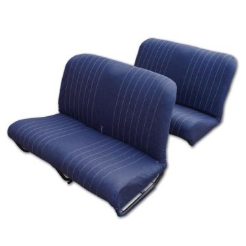 LOT GARNITURES (BANQUETTES AV + AR) TISSU JEANS