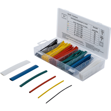 ASSORTIMENT 100 GAINES THERMORÉTRACTABLES L = 10CM (DIAM. 1,5 / 2,5 / 4,0 / 6,0 / 10,0 / 13,0MM)